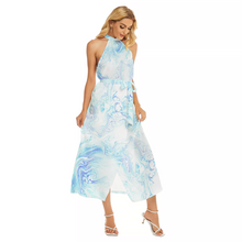 Carregar imagem no visualizador da galeria, Wrap Hem Belted Halter Dress