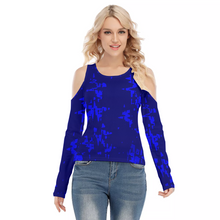 Load image into Gallery viewer, Cold Shoulder Round Neck Long Sleeves Blouse