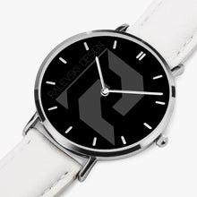 Carregar imagem no visualizador da galeria, Ultra-Thin Leather Strap Quartz Watch (Silver With Indicators)