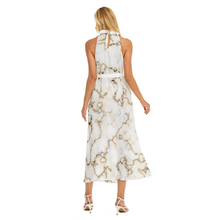 Load image into Gallery viewer, Wrap Hem Belted Halter Dress