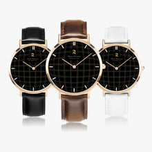 Carregar imagem no visualizador da galeria, Ultra-Thin Leather Strap Quartz Watch (Rose Gold With Indicators)