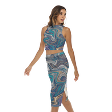 Carregar imagem no visualizador da galeria, Tank Top & Split High Skirt Set
