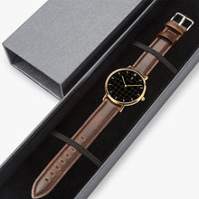 Load image into Gallery viewer, Ultra-Thin Leather Strap Quartz Watch (Rose Gold With Indicators)
