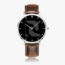 Cargar imagen en el visor de la galería, Ultra-Thin Leather Strap Quartz Watch (Silver With Indicators)
