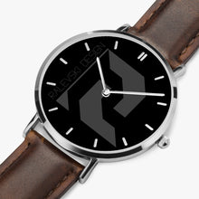 Charger l&#39;image dans la galerie, Ultra-Thin Leather Strap Quartz Watch (Silver With Indicators)

