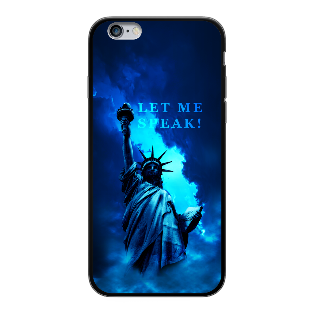 Lady Liberty Back Printed Black Soft Phone Case