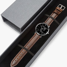 Load image into Gallery viewer, Ultra-Thin Leather Strap Quartz Watch (Silver With Indicators)
