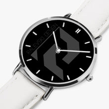 Charger l&#39;image dans la galerie, Ultra-Thin Leather Strap Quartz Watch (Silver With Indicators)
